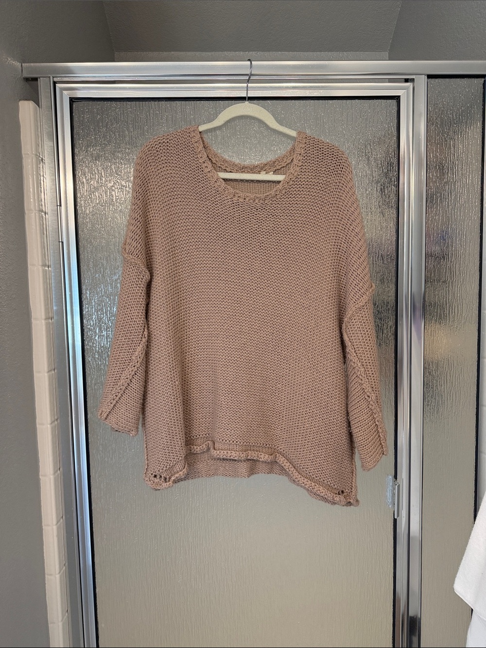 easel Chunky Scoop Neck Sweater in Dusty Rose